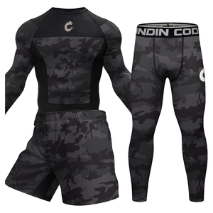 Lion Print Rash Guard Set Full Sleeve Quick Dry Men's <b>Athletic</b> Training Kit Sublimation Printed Sport Wear - Product Image 5