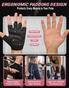 Gants d'entraînement respirants à demi-doigts, design dos ouvert, paume en microfibre rembourrée, pour la gym, le fitness, le cyclisme, la musculation, OEM - Product Image 4