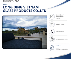 Verre trempé pour balustrade, haute résistance, résistant aux UV, finition biseautée, vente en gros pour les façades de bâtiments commerciaux - Product Image 1