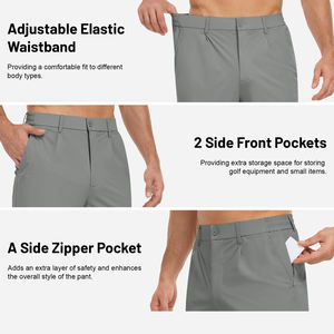 Pantalon de golf pour homme sur mesure, décontracté, à taille élastique, séchage rapide, léger, pour l'extérieur, avec poches, résistant à l'eau, design haut de gamme - Product Image 5