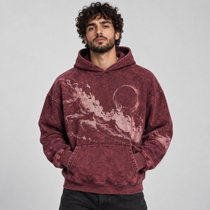 Sweat-shirt oversize pour homme, effet délavé, en tissu doux de qualité supérieure, épaules décontractées, intérieur confortable et délavage vintage distinctif. - Product Image 1