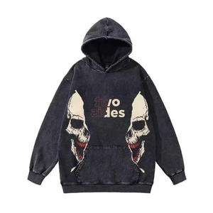 Brand Name Oversized Hooded Sweatshirt Unisex Casual Autumn Wear Printed <b>Back</b> Design Regular Fit French Terry 100% Cotton - Product Image 6