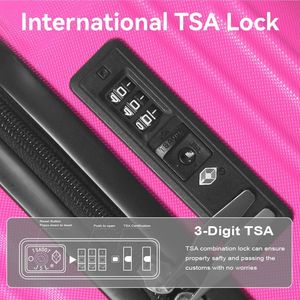 Set di Valigie Leggere in ABS a 3 Pezzi, Colore Polvere di Miele, Misure 20'' 24'' 26'', con Ruote Girevoli, Serratura TSA, Manico Regolabile - Product Image 4