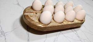 Wooden <b>Egg</b> Holder with 12 Holes for Storage Organization <b>Eco</b>-Friendly Dishwasher & Freezer Safe Durable Modern Design - Product Image 3