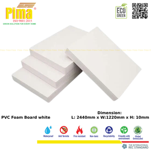 Hoja de tablero de espuma WPC de PVC blanco, 10mm de espesor, 0,6G/cm3 de densidad, revestimiento de plástico no tóxico ecológico para interiores de cocinas - Product Image 2