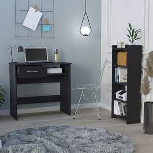 Caldwell Home Office Set con bandeja para teclado Black Wengue Finish Computer Desk Series - Product Image 2