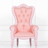 Silla de Trono Infantil de Estilo Francés Antiguo, Dorada, de Madera Maciza de Caoba, Muebles Comerciales para Hoteles, Bodas, Banquetes, Sala de Estar