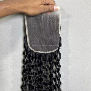 Premium 26-Inch 5x5 HD <b>Lace</b> Closure 100% Remy Raw Human Hair Deep Wave Full Coverage Natural Hairline Seamless Ready Install - Product Image 1