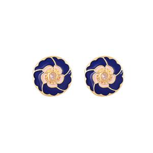 Mancuernillas de Lujo con Baño de Oro, Diseño Floral Azul y Rosa, con Cristal Redondo, para Hombre, Accesorios Formales para Camisa, Regalo de Boda o Negocios - Product Image 5