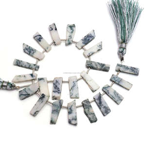 ลูกปัดอัญมณีสีเขียวมอสธรรมชาติรูปทรงเรียบ8นิ้วทำด้วยมือสำหรับทำเครื่องประดับสร้อยคอสร้อยข้อมือ - Product Image 3