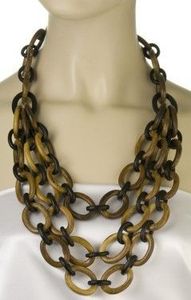 Collier à maillons abstraits en corne de buffle de qualité supérieure, fait main, bijou de créateur en corne naturelle, style exclusif - Product Image 6