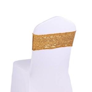 Fajas de silla bordadas de poliéster al por mayor para bodas, banquetes y decoración del hogar - Product Image 1