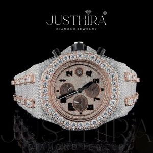Best Quality Affordable Luxury Moissanite Diamond Watch Fully Iced Out Quartz Movement <b>Wristwatch</b> for Daily Available For Sale - Product Image 5