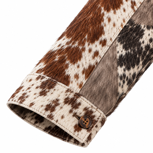 Chaqueta de cuero para hombre con diseño de pelo oculto, estilo motociclista, ajustada, con estampado animal, paneles de piel de vacuno natural, ropa exterior de invierno premium, personalizada, OEM, al por mayor - Product Image 5