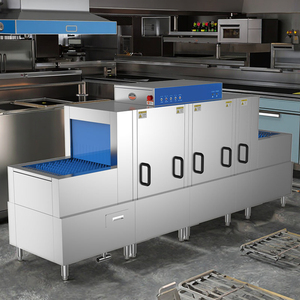 Lavavajillas Industrial Automático de Acero Inoxidable para Cocina Centralizada, Lavavajillas de Línea Larga Tipo Flight - Product Image 1