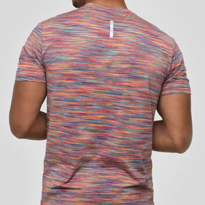 Quick Dry <b>Reflective</b> Sports T-Shirt Ultra-Thin 200GSM Dyed Printed Fitness <b>Top</b> Breathable Polyester Spandex for Activewear - Product Image 4