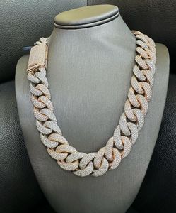Moissanite Cuban Link <b>Chain</b> 22mm Gold Plated <b>Silver</b> Fire Shine Iced Out Trendy for Men Women - Product Image 2