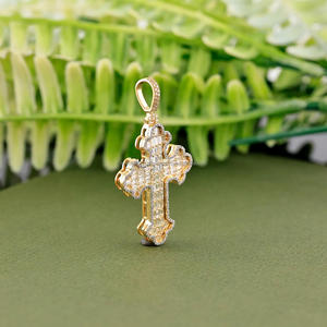 Baguette Cut Moissanite <b>Cross</b> Pendant 925 Sterling Silver Rhodium Plated Trendy Unisex Jewelry for <b>Men</b> Women Everyday Wear - Product Image 3