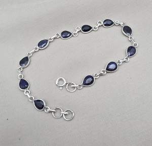 Bracelet en argent sterling 925 de luxe avec breloque en forme de poire et pierres précieuses, design simple et classique, haute qualité pour femmes, vente en gros OEM - Product Image 5