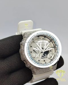 Blue VVS Moissanite <b>Diamond</b> <b>Watch</b> 925 Sterling Silver White Dial Luxury Iced Out Designer Timepiece - Product Image 4
