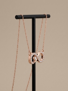 Colgante Solitario de Corazón Entrelazado con Diamante Cultivado en Laboratorio de 0.287 Ct, Oro Amarillo, Blanco y Rosa de 9K, Certificado, con Engaste de Bisel Moderno - Product Image 1
