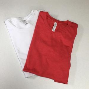 T-shirt pour homme en coton 95% à col rond et manches courtes, couleur unie rouge et blanc, coupe classique, jersey tricoté compressé 180g, logo sur le devant - Product Image 1