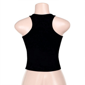 Y2K Low MOQ Best Quality Customize Bling Rhinestone Logo Crystal Cop Tank Tops Fitted OEM Private Label Women's Shirts Supplier - Product Image 4