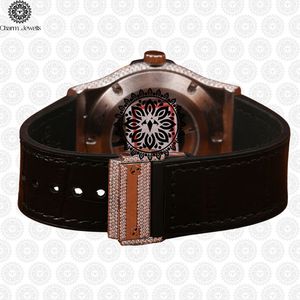 Montre de luxe Charm Jewells en acier inoxydable, boîtier de 40 mm, mouvement mécanique analogique, verre, date automatique, résistance à l'eau 10 bars, bouton poussoir - Product Image 3