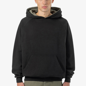 Sweat à capuche réversible personnalisé 2026 pour homme, 100 % coton molletonné, coupe ample à épaules tombantes, bicolore - Product Image 1