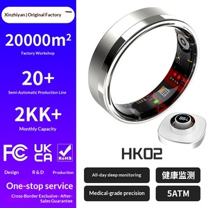Smart Ring Health Tracker with High Precision Heart Rate SpO2 Low Oxygen Alert Sleep Analysis App <b>Control</b> - Product Image 3