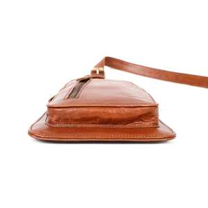 Men's Brown Genuine <b>Leather</b> Fashion Sling <b>Bag</b> Classic Style Zipper Closure Durable Daily Use Outdoor Activities <b>Soft</b> - Product Image 3