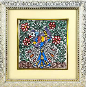 Art traditionnel de Jharkhand Madhubani, peint à la main, entièrement en métal 3D, décoration murale ethnique - Product Image 2