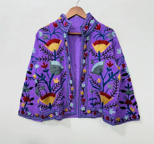 Handmade Knitted Suzani Kantha Boho Embroidered <b>Quilted</b> Breathable Cotton Bomber <b>Jacket</b> Women Ethnic Layered Vintage Nylon - Product Image 1