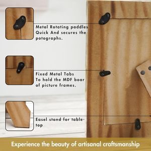 Cadre photo rectangulaire artisanal en bois et nacre pour table |   Meilleur cadeau pour la décoration de la maison, anniversaire - Product Image 4