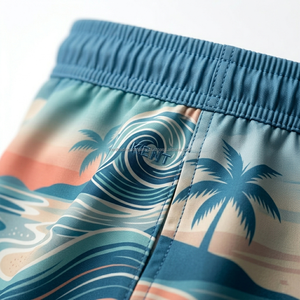 กางเกงว่ายน้ำแบบแห้งเร็ว ยืดได้ 4 ทิศทาง พร้อมเชือกผูกเอว สำหรับทุกเพศ ผลิตด้วยเทคนิคการพิมพ์แบบซับลิเมชั่นเต็มตัว เหมาะสำหรับใส่เที่ยวพักผ่อนในช่วงฤดูร้อน รับผลิตแบบ OEM ODM และรับทำแบรนด์ส่วนตัว - Product Image 4