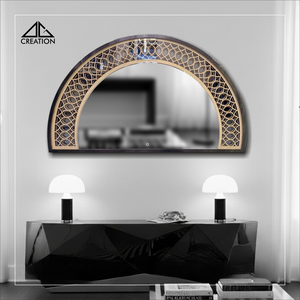 Contemporary Stainless Steel PVD Coated Art Decor Eco-Friendly Bathroom Vanity <b>Mirror</b> Clear Reflection for Wedding - Product Image 5