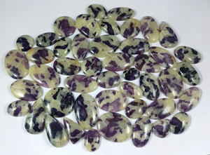 Cabochon en quartz fluorite naturel fait main, pierre précieuse semi-précieuse de haute qualité, formes variées, dos plat, pour enroulement de fil, pour la lithothérapie - Product Image 2