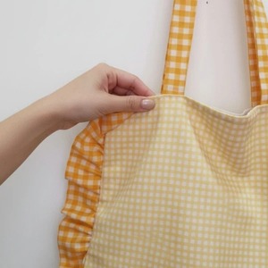 Premium quality Gingham Ruffle Shoulder <b>Bag</b> Available for Affordable Price from India - Product Image 5