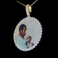 Collar con colgante de foto personalizado con colgante de imagen clásica de diamante, el mejor regalo del Día del Padre para papá para fiestas