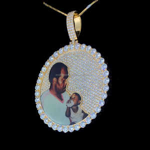 จี้สร้อยคอพร้อมจี้เพชรภาพคลาสสิกของขวัญวันพ่อที่ดีที่สุดสำหรับงานปาร์ตี้ - Product Image 3