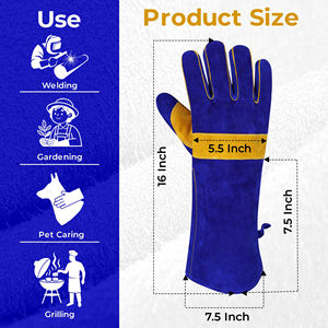 ถุงมือป้องกันการเชื่อมไฟฟ้า ทนทาน ปลอดภัย ป้องกันการลื่น เหมาะสำหรับงานสวน ทำจากหนัง - Product Image 5