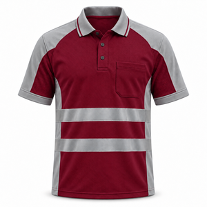 Camiseta Polo de Trabajo Reflectante Personalizada con Logotipo para Hombre, Manga Corta, Bolsillo en el Pecho, Paneles en Contraste, Uniforme para Trabajador de la Construcción, OEM - Product Image 1