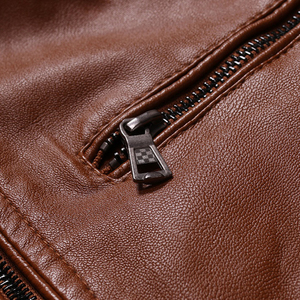 High Quality <b>Leather</b> <b>Jacket</b> <b>Men's</b> Slim-fit Zipper PU <b>Jacket</b> Fall <b>Men's</b> <b>Leather</b> Brown <b>jacket</b> for <b>men</b> - Product Image 6
