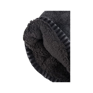 Gorro de Punto Negro Sólido Unisex, Gorro de Invierno Informal con Borde Acanalado para Adultos - Product Image 2