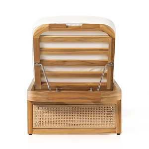 เก้าอี้อาบแดดไม้สักแท้คุณภาพพรีเมียม สำหรับกลางแจ้งริมสระน้ำ ปรับเอนได้ พร้อมเบาะรองนั่ง เหมาะสำหรับโครงการรีสอร์ทและโรงแรม - Product Image 3