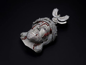 Colgante Religioso con Rostro de Cristo, Incrustaciones de Diamantes Cultivados en Laboratorio, Chapado en Oro, Plata 925, Estilo Hip Hop, Amuleto para Ceremonias Cristianas, Unisex - Product Image 4