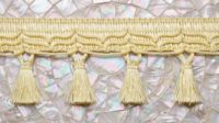 Frange décorative en polyester crème avec pompons, garniture tissée pour doublure de rideau, dentelle à pompons pour la décoration textile de la maison