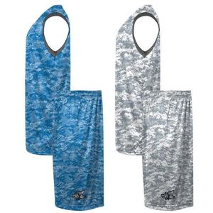 Conjunto de Uniforme de Baloncesto Maveric 23, Cuello en V, Sin Mangas, Transpirable, Estampado de Leopardo, Secado Rápido, Unisex para Adultos, Amarillo Marino Sublimado - Product Image 4