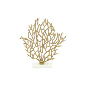Sculpture décorative de luxe en métal, motif cœur corail arabe, finition dorée, contemporaine, pour table, accent de décoration intérieure, mariage, Pâques, anniversaire - Product Image 3