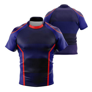 Nueva Camiseta de Rugby Personalizada de Alta Calidad para Hombre, Diseño Personalizado, Impresa, de Secado Rápido, Transpirable, Mezcla de Poliéster y Algodón, Talla Grande - Product Image 1